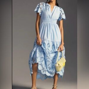 Anthropologie Somerset Blue Flutter Sleeve Sundress